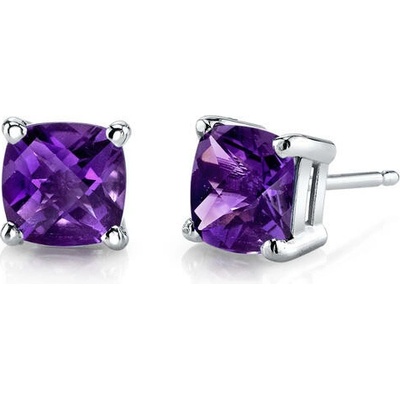 Eppi Zlaté náušnice s cushion ametystmi Chelsyna E34076