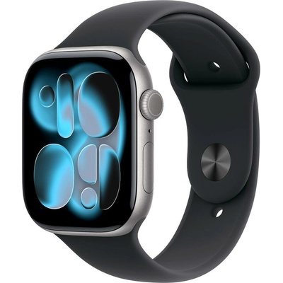 Apple Watch Series 11 42 mm Kozmický sivý hliník s čiernym športovým remienkom M/L MEQX4WF/A