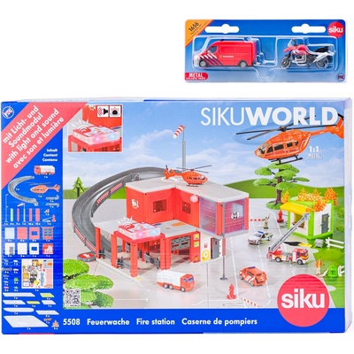 Siku Auto World požární stanice s hasičskými auty
