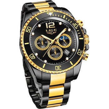 LIGE Часовник lige ug-23707 - Черен / Златен kp23707 (ug-23707)