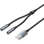 Vention външна звукова карта USB Sound card 2-Port 0.25M Gray - CVHHC (CVHHC) - xtreme Звукови карти