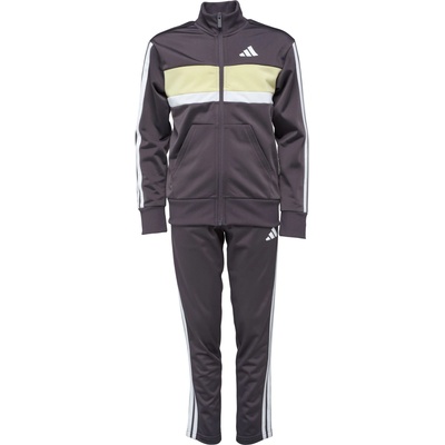 adidas chlapčenská súprava 3 Stripes Tiberio tmavo sivá biela béžová