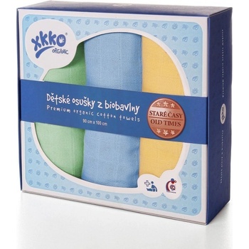 KIKKO Osušky z biobavlny XKKO Organic 90x100 Staré časy Pastels for Boys