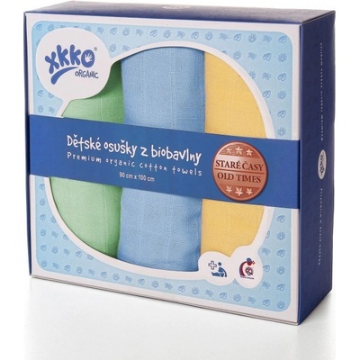 KIKKO Osušky z biobavlny XKKO Organic 90x100 Staré časy Pastels for Boys