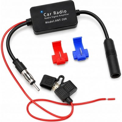 ANTÉNNY ZOSILŇOVAČ RÁDIOVÉHO SIGNÁLU AM FM RÁDIO 12V 25DB 88-108 MHz
