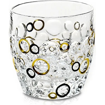 Bohemia 1845 Чаша за уиски Bohemia 1845 Lisboa Gold and Black Circles 350ml, 6 броя (1005777)