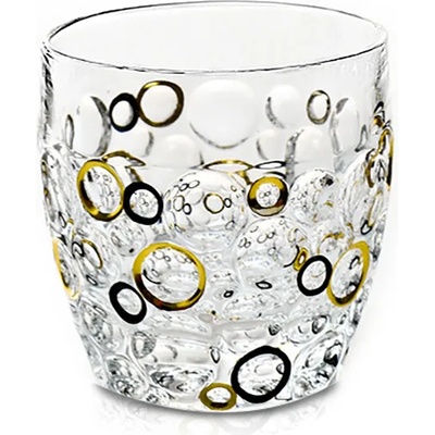 Bohemia 1845 Чаша за уиски Bohemia 1845 Lisboa Gold and Black Circles 350ml, 6 броя (1005777)