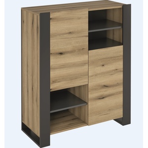 Bogdan Furniture Europe Шкаф Мебели Богдан Combo KOM2D-E20, Сив графит и Крайбрежен дъб Евок