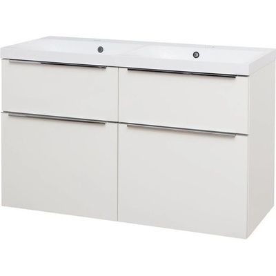 Mereo CN513M Mailo, s umývadlom z liateho mramoru 121 cm, biela, chróm madlo