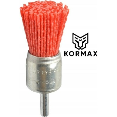 Nylonová kefka 30mm na stopke 4500RPM Kormax, kotúčová kefka do vŕtačky