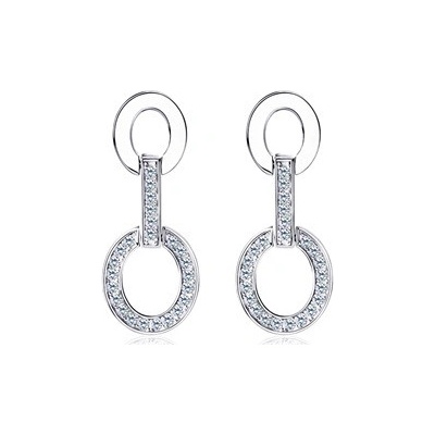 Nubis stříbrné náušnice oválky s moissanity MN146