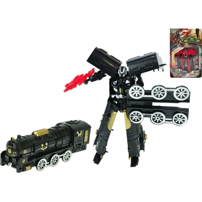 Lokomotíva / robot 17 cm mix farieb čierna červená