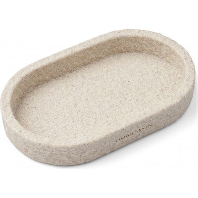 Dekorativní podnos 25 cm, ovál, bílá, pískovec, Humdakin