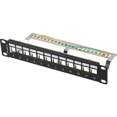Lanberg Пач панел, Lanberg patch panel blank 12 port 1U 10" ftp for keystone modules black v2 (PPKS-9212-B)