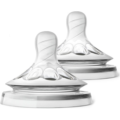 Philips Биберони Philips Avent - Natural, First Flow/бавен, 0м+, 2 броя (SCF657/27)