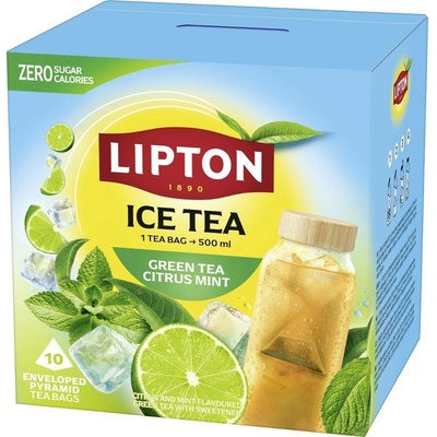 Lipton Ice Tea ledový zelený čaj máta a limetka 10 sáčků