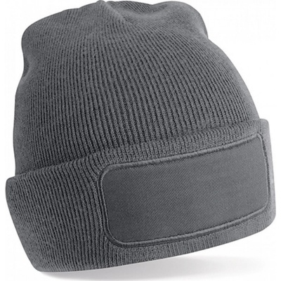 Beechfield Ohrnovací Thinsulate beanie s odnímatelnou ploškou na potisk Šedá grafitová CB540