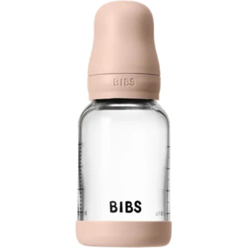 BIBS Стъклена бебешка бутилка Bibs - С каучуков биберон, 120 ml, Blush (5019244)