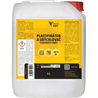POLYMPT MPT TECH PLASTIFIKÁTOR A URÝCHLOVAČ DO STAVEBNÝCH HMÔT 5 l