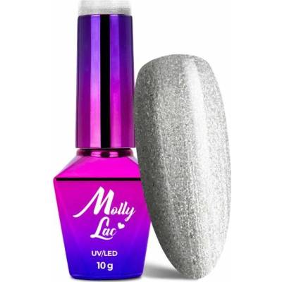 MollyLac gel lak Fantasyland My Favourite Silver třpytivě stříbrný gel lak 10 g