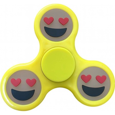 Antistresový Fidget Spinner Emoji žlutý srdíčka