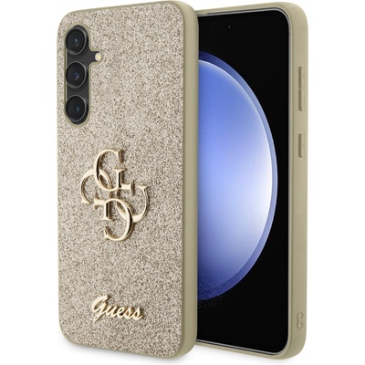 GUESS Гръб Guess PU Fixed Glitter 4G Metal Logo Case за Samsung Galaxy S23 FE -Златист