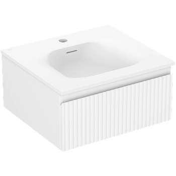 Mexen Rivel шкаф за баня 50 см с мивка Vela, 1 чекмедже, рифелова, бял мат - 91A20-05023-1-BF01-W23M01 (91A20-05023-1-BF01-W23M01)