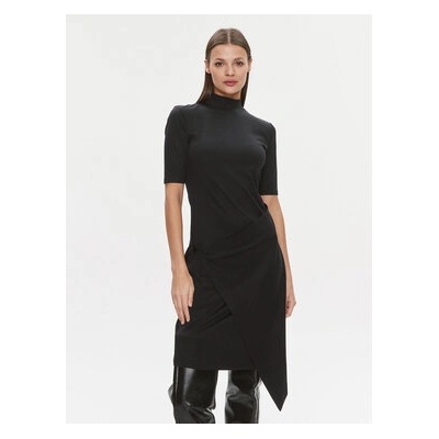 Calvin Klein Ежедневна рокля Stretch Jersey Asymmetric Dress K20K206498 Черен Slim Fit (Stretch Jersey Asymmetric Dress K20K206498)