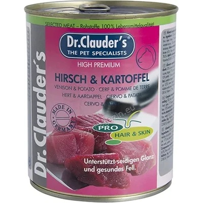 Dr.Clauder's Selected Meat Pro Hair Skin Hirsch Kartoffel - елен и картофи за кученца с проблемна кожа и козина, 400 гр