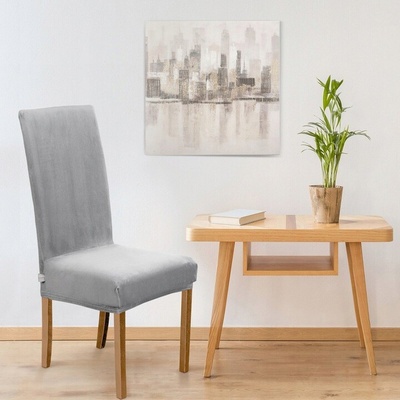 EUROFIRANY Poťah na stoličku VELVET 35x55x30 cm strieborný