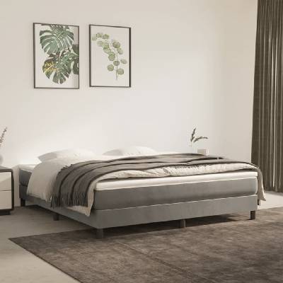 zahrada-XL 3120784 Rám postele bez matrace světle šedý samet