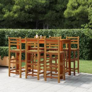 vidaXL Бар табуретки, 6 бр, акация масив (3115987)