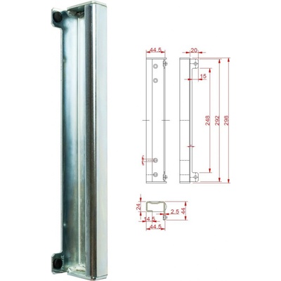 Doraz pre bránku, 292x45x44mm, pravý/ľavý, ZN povrch