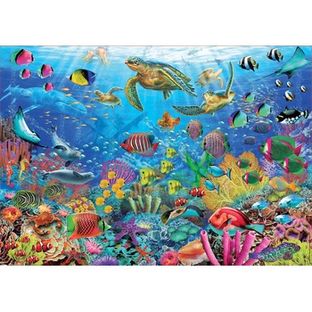 Image 1 of Educa - Puzzle Tropical Fantasy Turtles - 1 000 piese