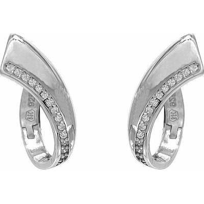 INFINITYSILVER Stříbrné náušnice obloučky se zirkony OE1269