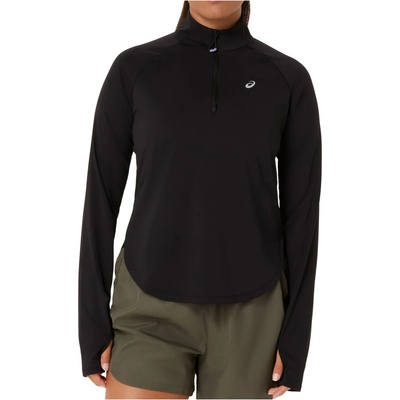 Asics Дамска тениска Asics Women's Nagino Run 1/4 Zip L/S Top Running shirt - Performance Black - размер XS (916-5452-0211)