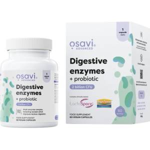 Osavi Digestive Enzymes + Probiotic | Digezyme + LactoSpore [60 капсули]