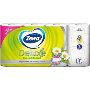  Тоалетна хартия Zewa Deluxe Camomile Comfort 8бр