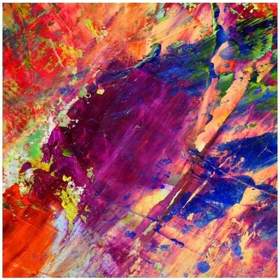 Abstraktní barevný obraz, jednodílný 40x40 cm