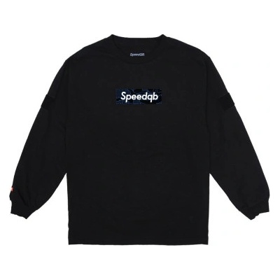 Speedqb glitch camo box logo ls tričko černá speedqb modrá