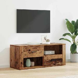 vidaXL ТВ шкаф 100 x 35 x 40 см Старо дърво Инженерна дървесина (881012)