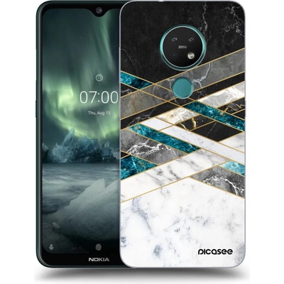 Púzdro Picasee silikónové Nokia 7.2 - čierne & White geometry čiré