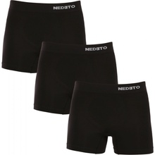 Nedeto 3 Pack pánské boxerky bezešvé bambusové černé (3NDTB001S)