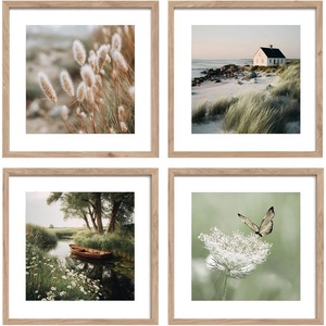 Styler Печатни картини в комплект 4 бр. с включена рамка 30x30 cm Subtle Nature - Styler (OB-14548)