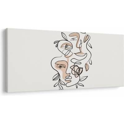 Obraz - Line art tváre, jednodielne 250x125 cm