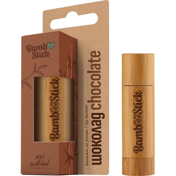Bamboostick Chocolate Natural Care Балсам за устни унисекс 5ml