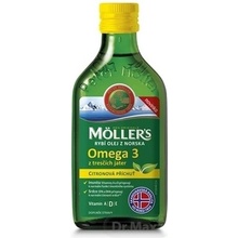 MOLLER´S Omega 3 RYBÍ OLEJ Citrónová príchuť z pečene tresiek 250 ml