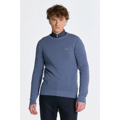 Gant Cotton Pique C-neck Denim Blue Mel