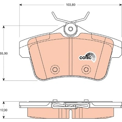 TRW Sada brzdových platničiek kotúčovej brzdy GDB1828