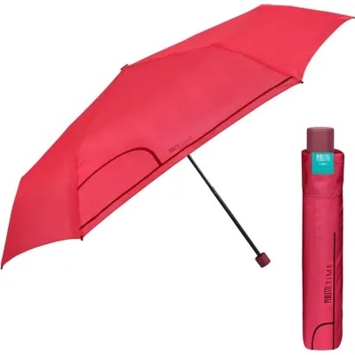 Дамски неавтоматичен Extraslim чадър Perletti Time 26296, Червен